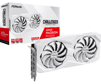 Видеокарта ASRock Radeon RX 6600 Challenger White 8GB RX6600 CLW 8G