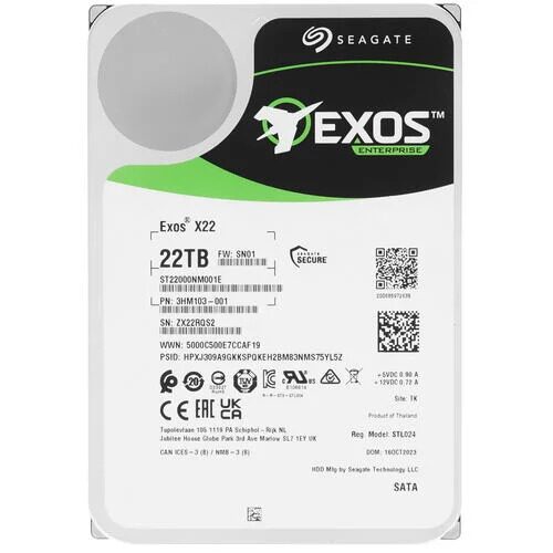 22 ТБ Жесткий диск Seagate Exos X22 [ST22000NM001E]