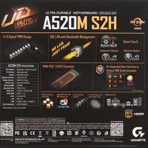 Материнская плата GIGABYTE A520M S2H