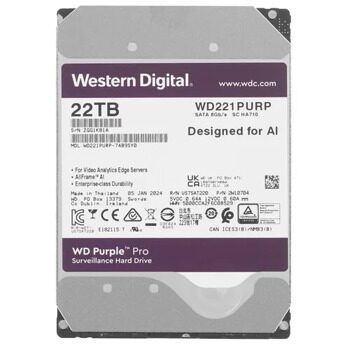 22 ТБ Жесткий диск WD Purple Pro  [WD221PURP]