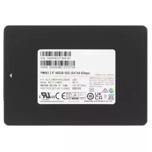 Твердотельный накопитель Samsung 480 Gb ENTERPRISE MZ7LH480HAHQ-00005