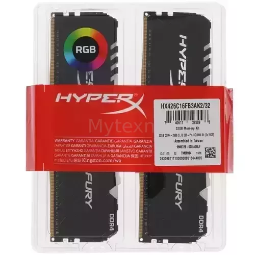 Оперативнаяпамять32Gb2666MHzKingstonHYPERXFURYRGBBlack(HX426C16FB3AK232)_4