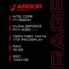 17.3 Ноутбук ARDOR Gaming RAGE R17-I7ND405 черный [R17-I7ND405]