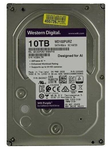 Жесткий диск Western Digital 10000 Gb (WD102PURZ)