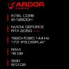 17.3 Ноутбук ARDOR GAMING NEO N17-I5ND403 черный [N17-I5ND403]