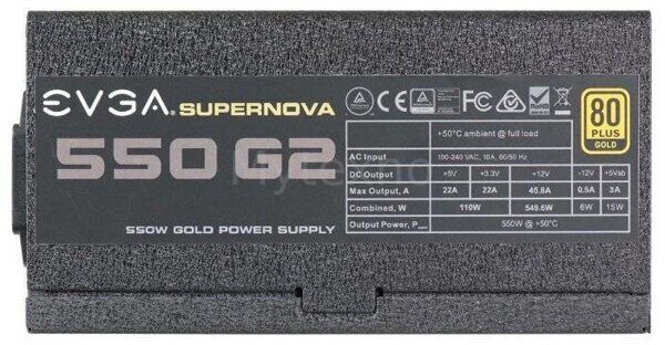 Блок питания EVGA 550W SUPERNOVA G2 220-G2-0550-Y2