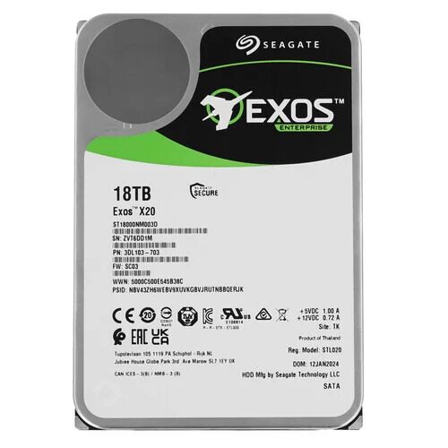 18 ТБ Жесткий диск Seagate Exos X20 [ST18000NM003D]