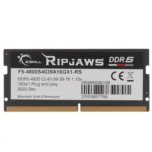 Оперативная память SODIMM G.Skill Ripjaws [F5-4800S4039A16GX1-RS] 16 ГБ