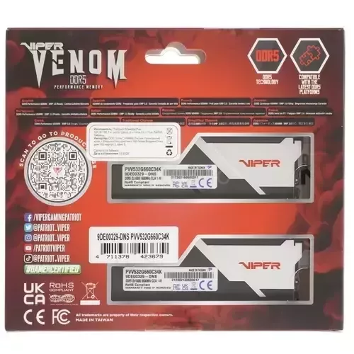 Оперативнаяпамять32Gb6600MHzPATRIOTVIPERVENOM(PVV532G660C34K)_4