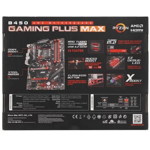 Материнская плата MSI B450 GAMING PLUS MAX