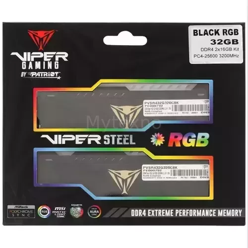 Оперативнаяпамять32Gb3200MHzPATRIOTVIPERSTEELRGB(PVSR432G320C8K)_4