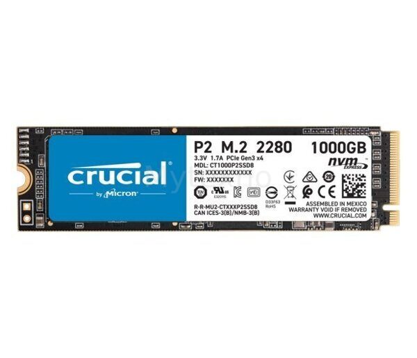 Crucial 1TB M.2 PCIe NVMe P2 / CT1000P2SSD8
