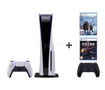 Sony PlayStation 5 + GoW Ragnarok + Spider Man + PS5 Dualsense Bl / 5902002188005 / Sony