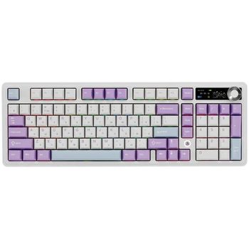 Клавиатура проводная + беспроводная AJAZZ AK980 цвет фиолетовый [SY1-AK980-3-RGB-DIY-SS-PWB]
