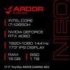 17.3 Ноутбук ARDOR GAMING NEO G17-I7ND315 черный [G17-I7ND315]