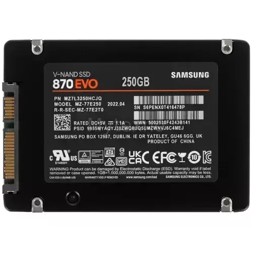 ТвердотельныйнакопительSamsung250Gb870EVOMZ-77E250BEU_2