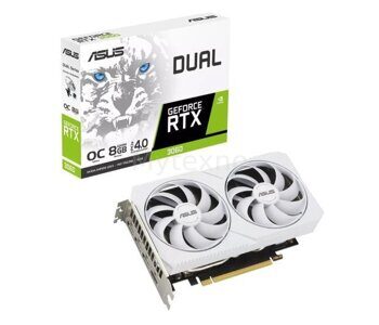 ASUS GeForce RTX 3060 Dual белый OC 8GB GDDR6 / DUAL-RTX3060-O8G-WHITE