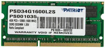Оперативная память 4 Gb 1600 MHz PATRIOT SIGNATURE LINE (PSD34G1600L2S)