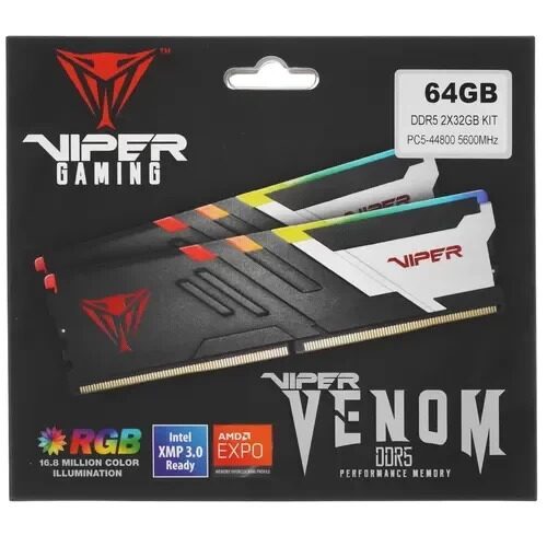 Оперативнаяпамять64Gb5600MHzPATRIOTVIPERVENOMRGB(PVVR564G560C40K)_2_57549