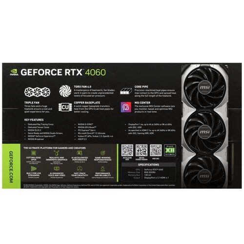 ВидеокартаMSIGeForceRTX4060VENTUS3XOC[GeForceRTX4060VENTUS3X8GOC]_8_5423683