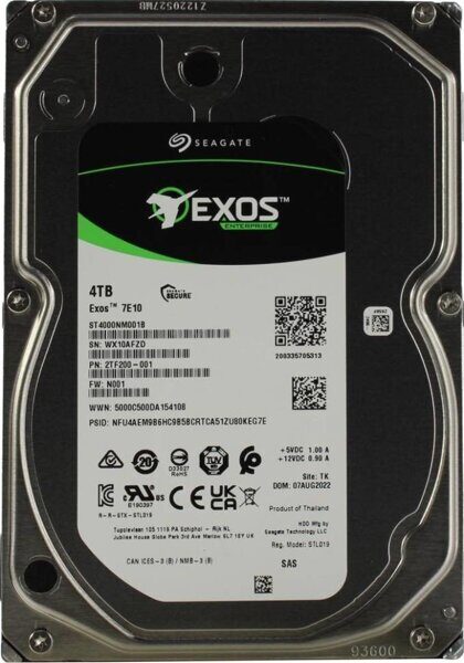 Жесткий диск Seagate 4000 Gb EXOS 7E10 (ST4000NM001B)