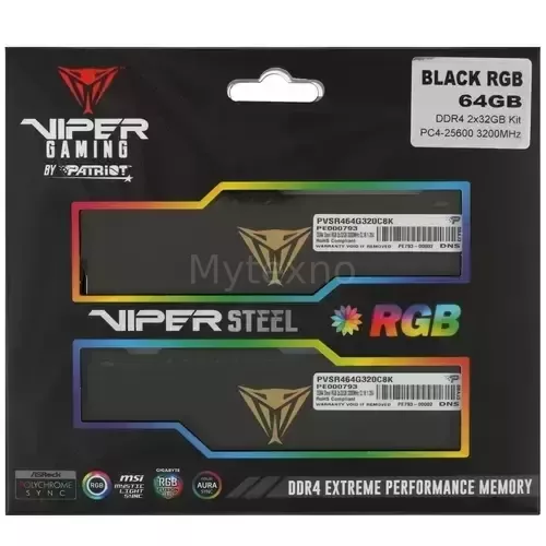 Оперативнаяпамять64GB3200MHzPATRIOTVIPERSTEELRGB(PVSR464G320C8K)_4