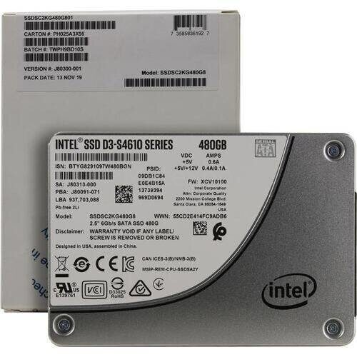 Твердотельный накопитель Intel 480 Gb DC D3-S4610 SSDSC2KG480G801