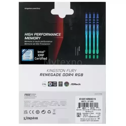 Оперативнаяпамять16Gb3200MHzKingstonFURYRENEGADERGB(KF432C16RBAK216)_4