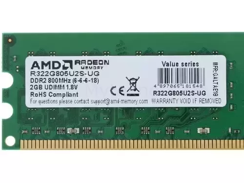 Оперативнаяпамять2Gb800MHzAMDR3VALUESERIESGreen(R322G805U2S-UG)_2