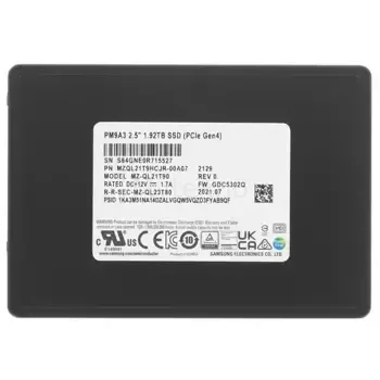 Твердотельный накопитель Samsung 1920 Gb ENTERPRISE MZQL21T9HCJR-00A07