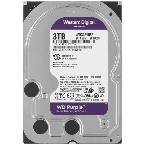 3 ТБ Жесткий диск WD Purple [WD33PURZ]