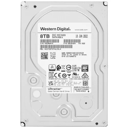 8 ТБ Жесткий диск WD Ultrastar DC HC320 [0B36404]