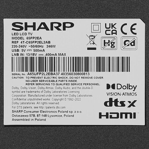 65(164см)LED-телевизорSharp65FP2EAсеребристый_9_5431351
