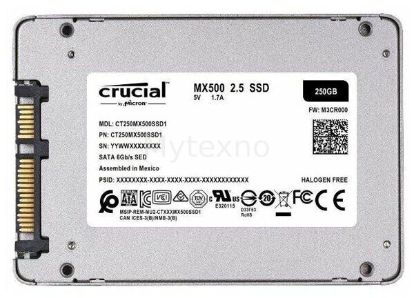 ТвердотельныйнакопительCRUCIAL250GbMX500CT250MX500SSD1_2