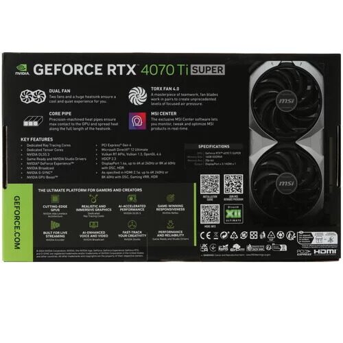 ВидеокартаMSIGeForceRTX4070TiSUPERVENTUS2XOC[GeForceRTX4070TiSUPER16GVENTUS2XOC]_8_5467723