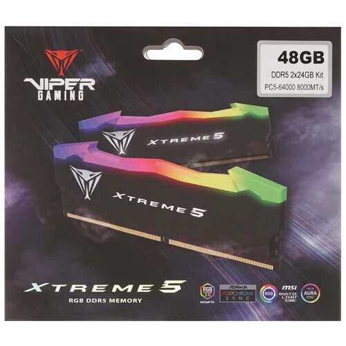 Оперативная память Patriot Viper Xtreme 5 RGB [PVXR548G80C38K] 48 ГБ