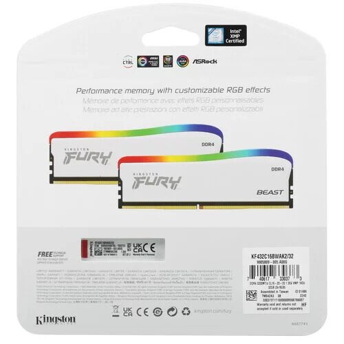 Оперативная память Kingston FURY Beast RGB Special Edition [KF432C16BWAK2/32] 32 ГБ