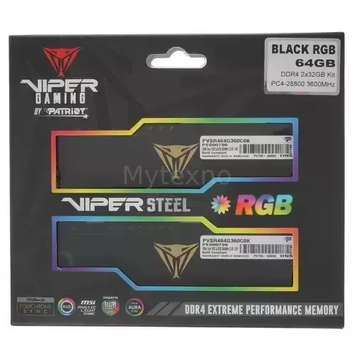 Оперативнаяпамять64Gb3600MHzPATRIOTViperSteelRGB(PVSR464G360C0K)_5