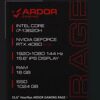 15.6 Ноутбук ARDOR GAMING RAGE R15-I7ND402 черный [R15-I7ND402]